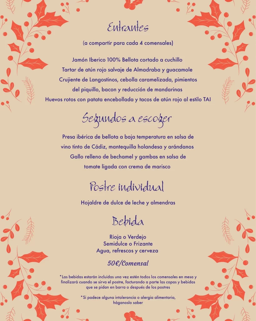 menu navideño